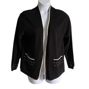 Company Collection Black Open Front Cardigan Sweater With Pockets Women's Large